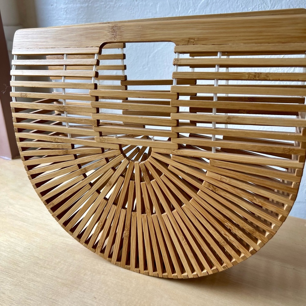 Bamboo Half-Moon Handbag